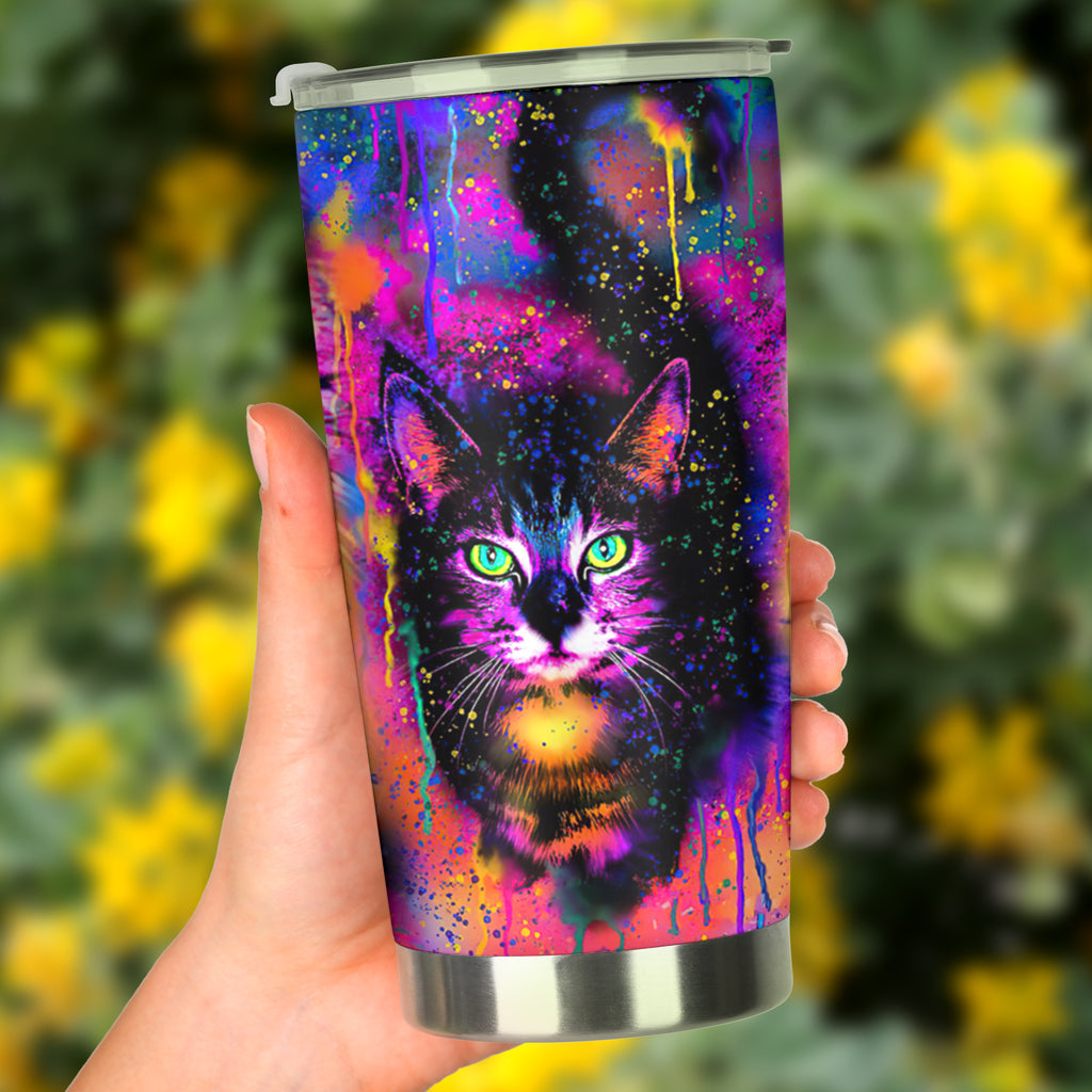 Dripping Rainbow - Cat Tumbler 0622