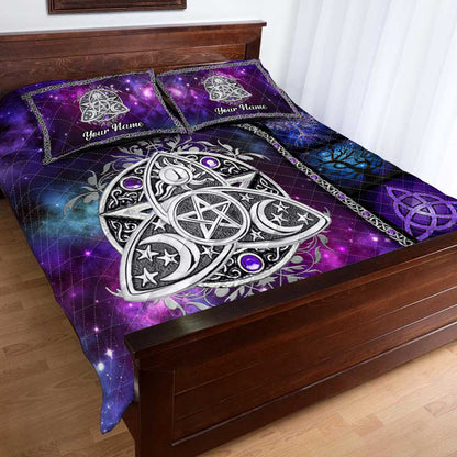 Magic Witch Purple Velvet - Personalized Witch Quilt Set