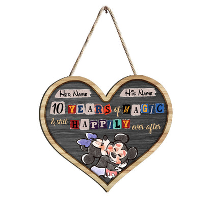 Still Happily Ever After - Personalized Couple Mouse Wood Sign