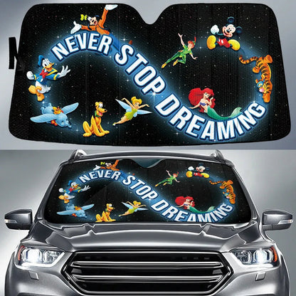 Never Stop Dreaming Mouse Car Sunshade 0823