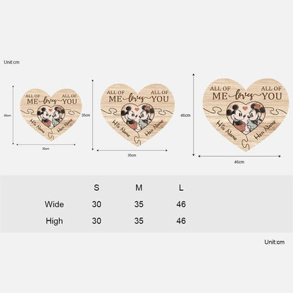 All Of Me Loves All Of You - Personalized Mouse Wood Sign