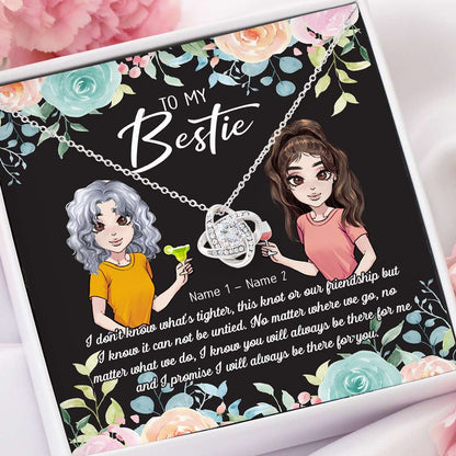 Friendship Is A Knot - Personalized Bestie Love Knot Necklace