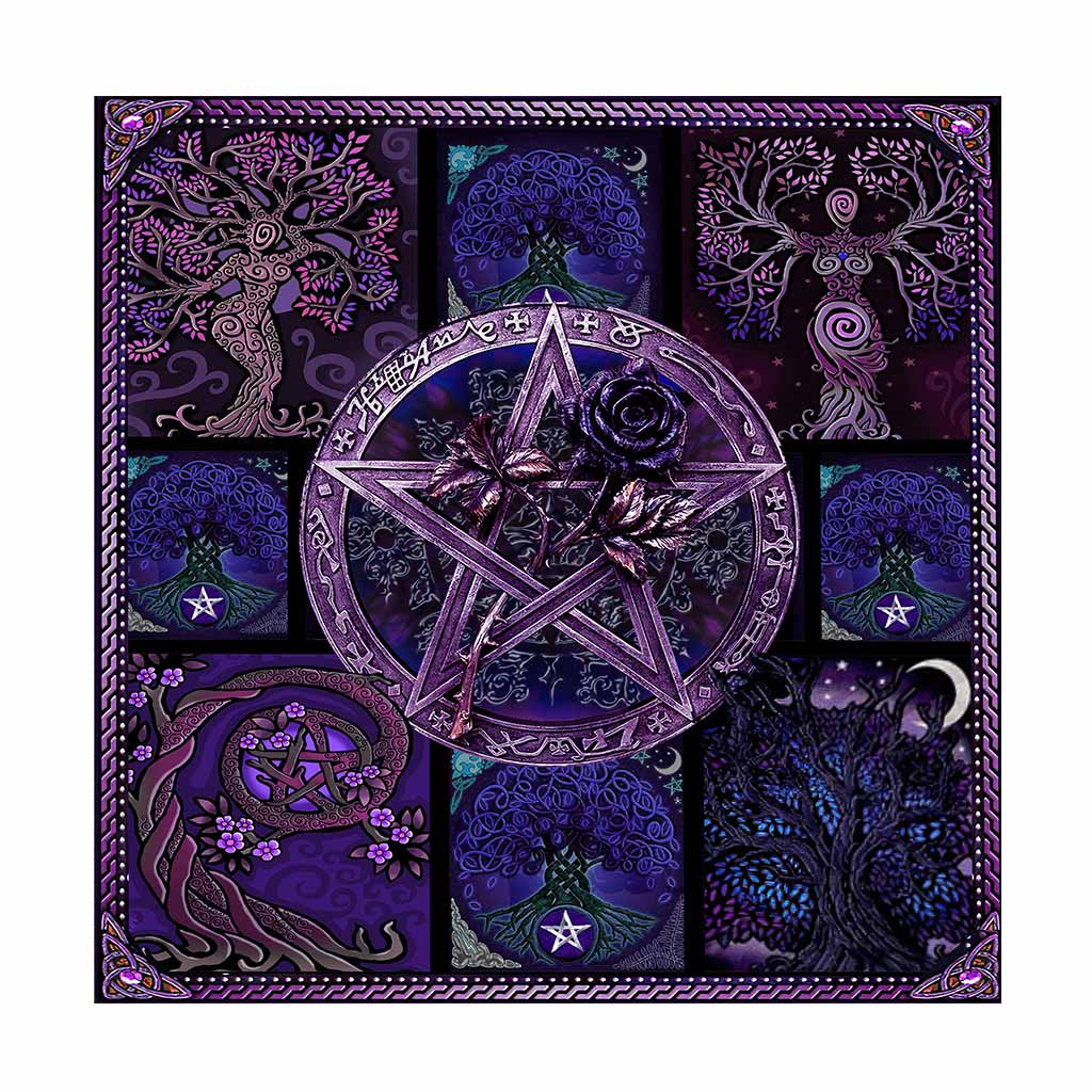 Witch Pentagram Magical Roses - Witch Shaped Doormat