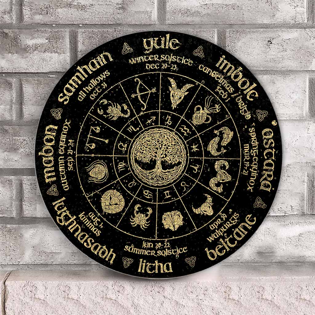 Witch Wheel - Round Wood Sign