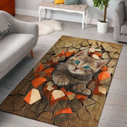 Peeking Cat Cat Rug 0622