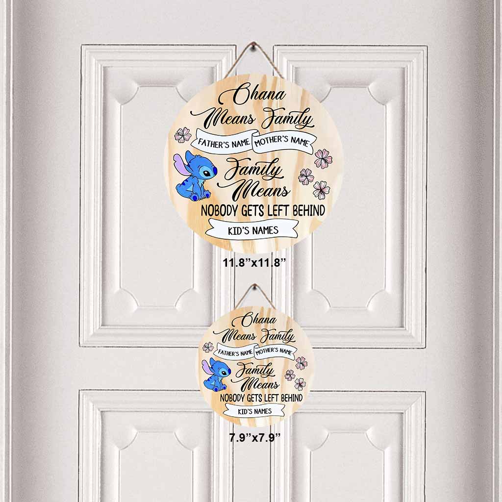 Ohana Means Family - Personalized Round Wood Sign