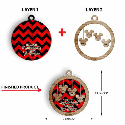 The Most Magical Family On Earth - Mouse Layered Wood Ornament