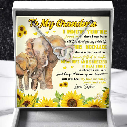 I've Love You My Whole Life - Personalized Mother's Day Grandma Two Hearts Necklace