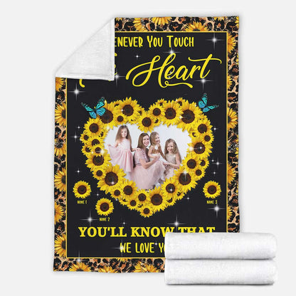 Whenever You Touch This Heart - Gift for mom, wife - Personalized Blanket