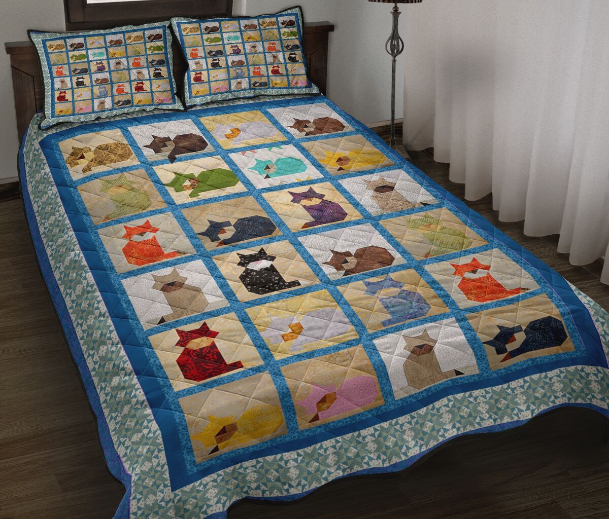 Cats Pattern Cat Quilt Set 0622