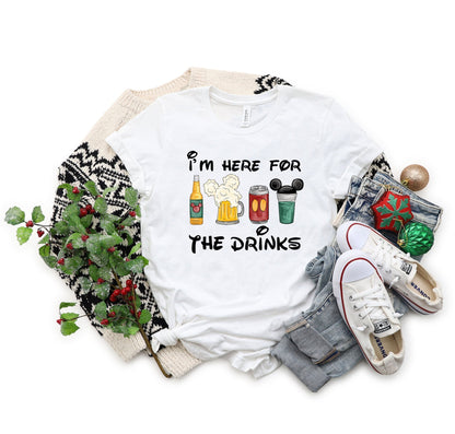 I'm Here For The Drinks Mouse T-shirt and Hoodie