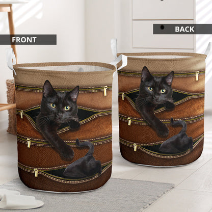 Cat Leather Pattern Print Cat Storage Basket 0622