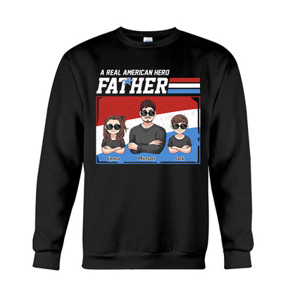 American Hero Dad - Personalized Father T-shirt And Hoodie