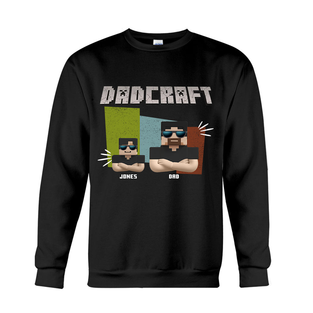 Dadcraft, Father's Day Gift For Game Dad - Personalized Block World T-shirt And Hoodie