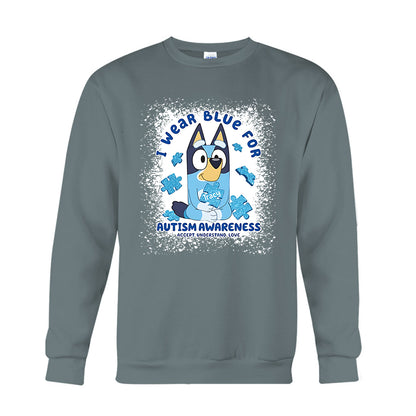I Wear Blue For Autism Awareness - Personalized Autism Awareness T-shirt And Hoodie