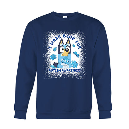 I Wear Blue For Autism Awareness - Personalized Autism Awareness T-shirt And Hoodie