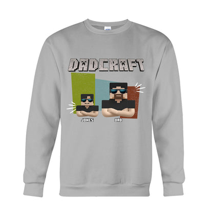 Dadcraft, Father's Day Gift For Game Dad - Personalized Block World T-shirt And Hoodie
