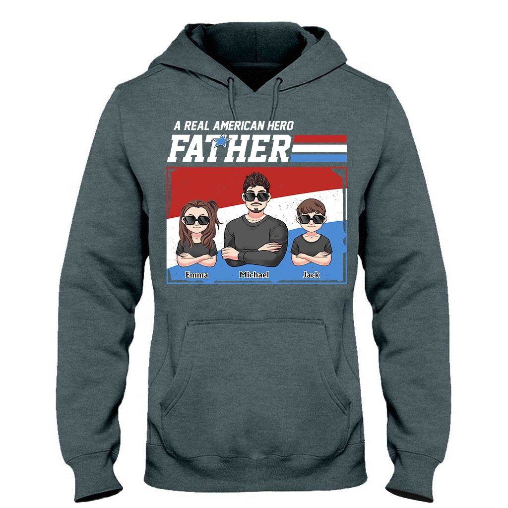 American Hero Dad - Personalized Father T-shirt And Hoodie