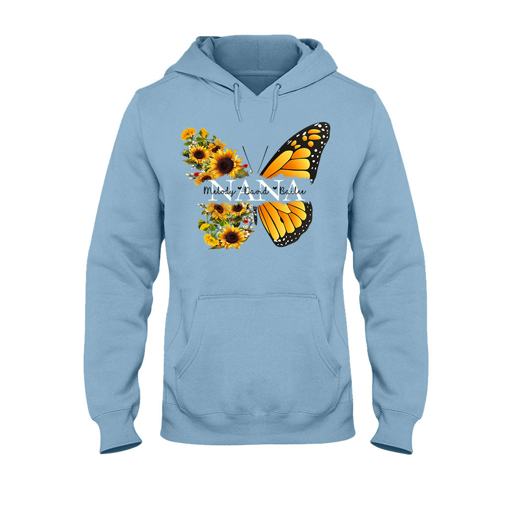 Nana Butterfly Sunflower - Gift for grandma, mom - Personalized T-shirt And Hoodie