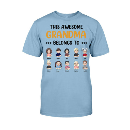 This Awesome Grandpa Grandma Belongs To - Personalized Mother's Day Grandma T-shirt and Hoodie