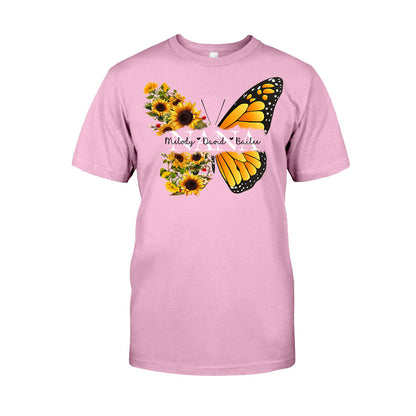 Nana Butterfly Sunflower - Gift for grandma, mom - Personalized T-shirt And Hoodie