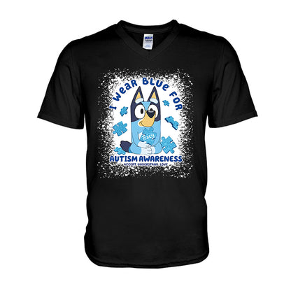 I Wear Blue For Autism Awareness - Personalized Autism Awareness T-shirt And Hoodie