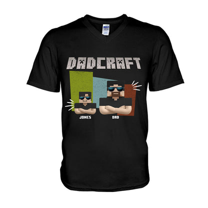 Dadcraft, Father's Day Gift For Game Dad - Personalized Block World T-shirt And Hoodie
