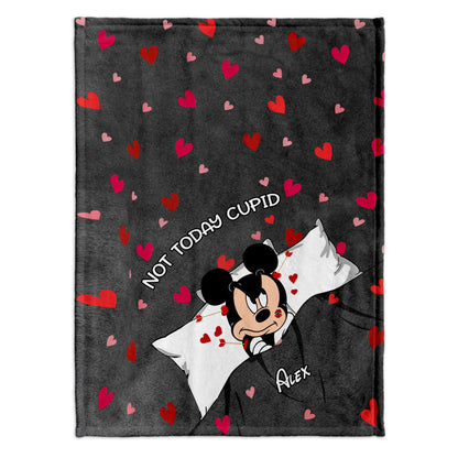 Not Today Cupid - Personalized Valentine Mouse Blanket