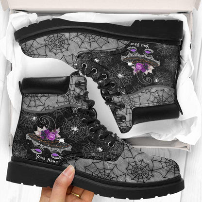 Wicca Spider Web - Personalized Witch All Season Boots