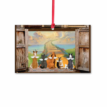 Rainbow Bridge In My Heart - Personalized Christmas Dog Ornament (Printed On Both Sides)
