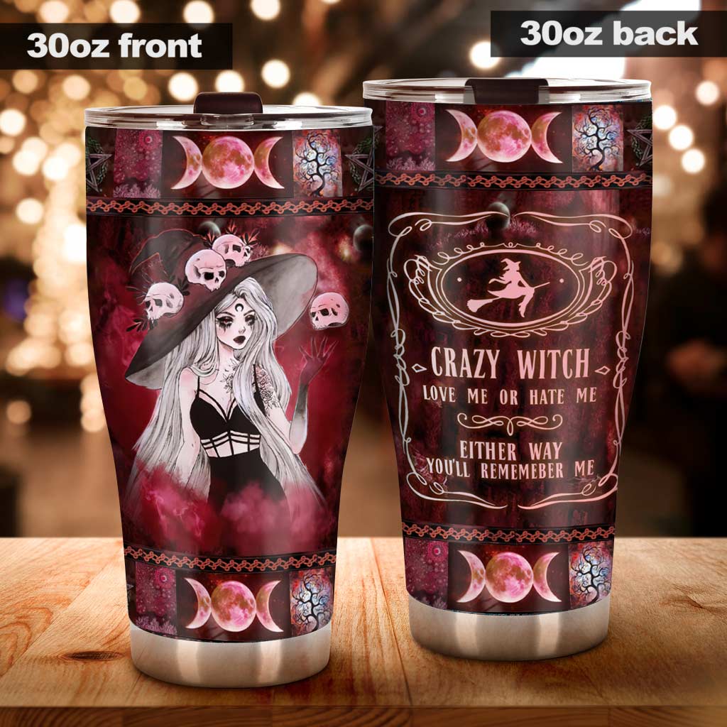 Skull Pretty Crazy Witch - Witch Tumbler 0822