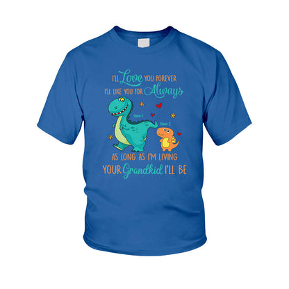 As Long As I'm Living Your Grandkid I'll Be - Personalized Mother's Day Grandma Kid Shirts