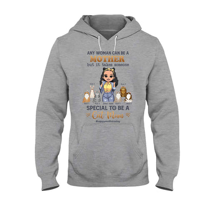 Any Woman Can Be A Mother Special Cat Mom - Personalized Cat T-shirt and Hoodie