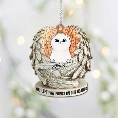 Angels Have Whiskers - Personalized Christmas Cat Ornament (Printed On Both Sides)