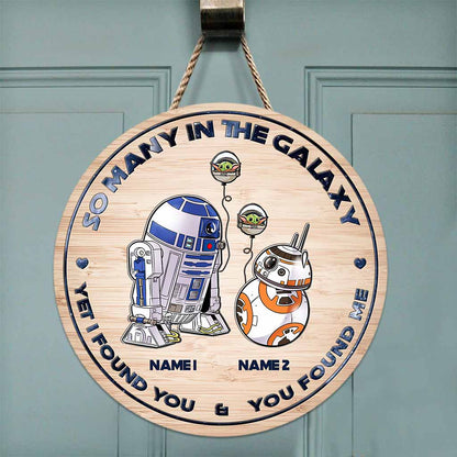 So Many In The Galaxy - Personalized The Force Round Wood Sign