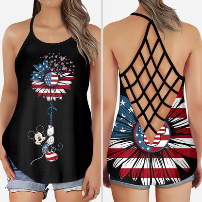 American Mouse Ears - Independence Day Cross Tank Top