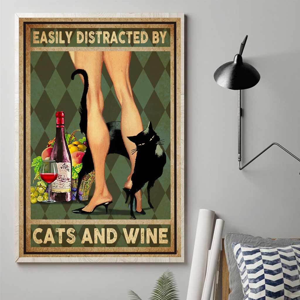 Easily Distracted By Cats Canvas And Poster