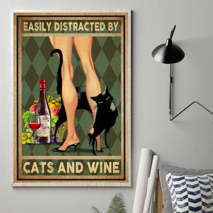 Easily Distracted By Cats Canvas And Poster