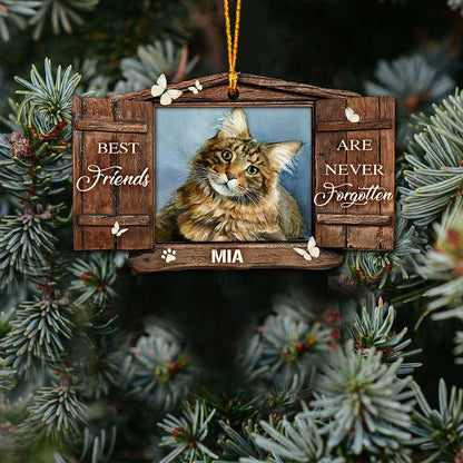 No Longer By Our Side - Personalized Christmas Cat Ornament (Printed On Both Sides)
