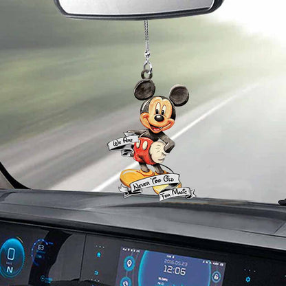 Never Too Old Mouse Car Ornament (Printed On Both Sides)