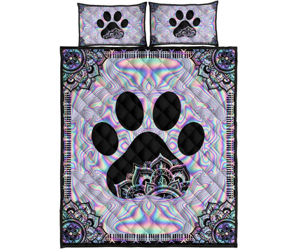 Holographic Paw Cat Quilt Set 0622