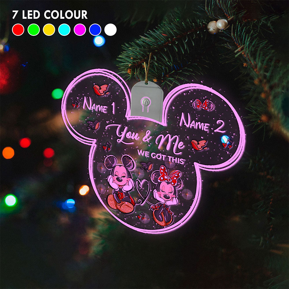 You And Me We Got This - Personalized Christmas Mouse Shaped Led Acrylic Ornament