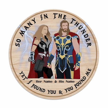 So Manny In The Thunder - Personalized Round Wood Sign