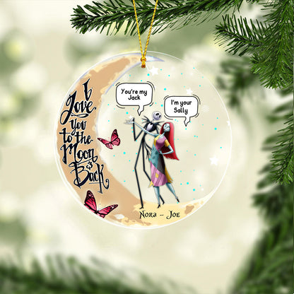 I Love You To The Moon - Personalized Nightmare Transparent Ornament