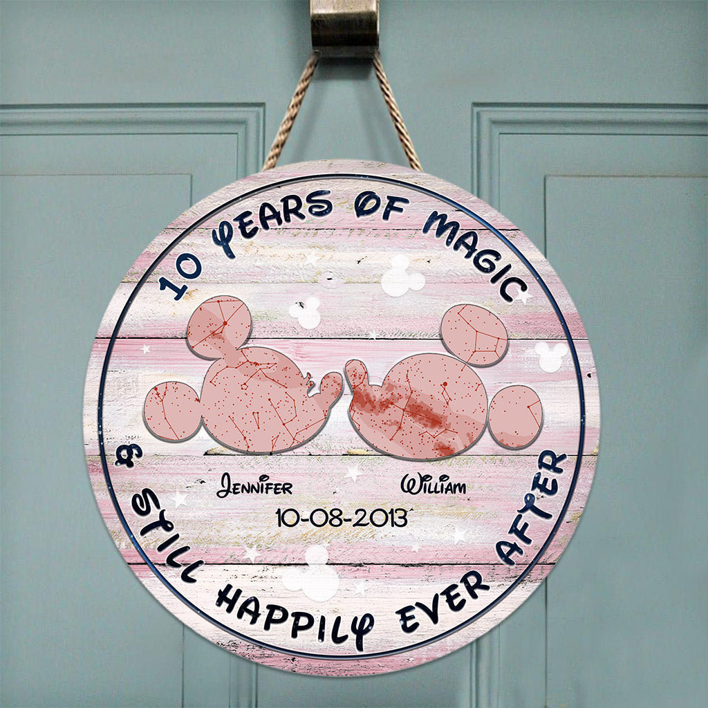 Years Of Magic - Personalized Mouse Round Wood Sign