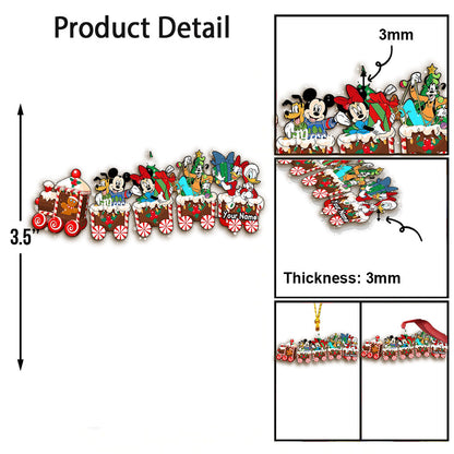 Merry Christmas Train - Personalized Christmas Mouse Transparent Ornament