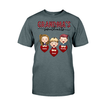 Grandma's Sweethearts - Personalized Valentine Grandma T-shirt and Hoodie