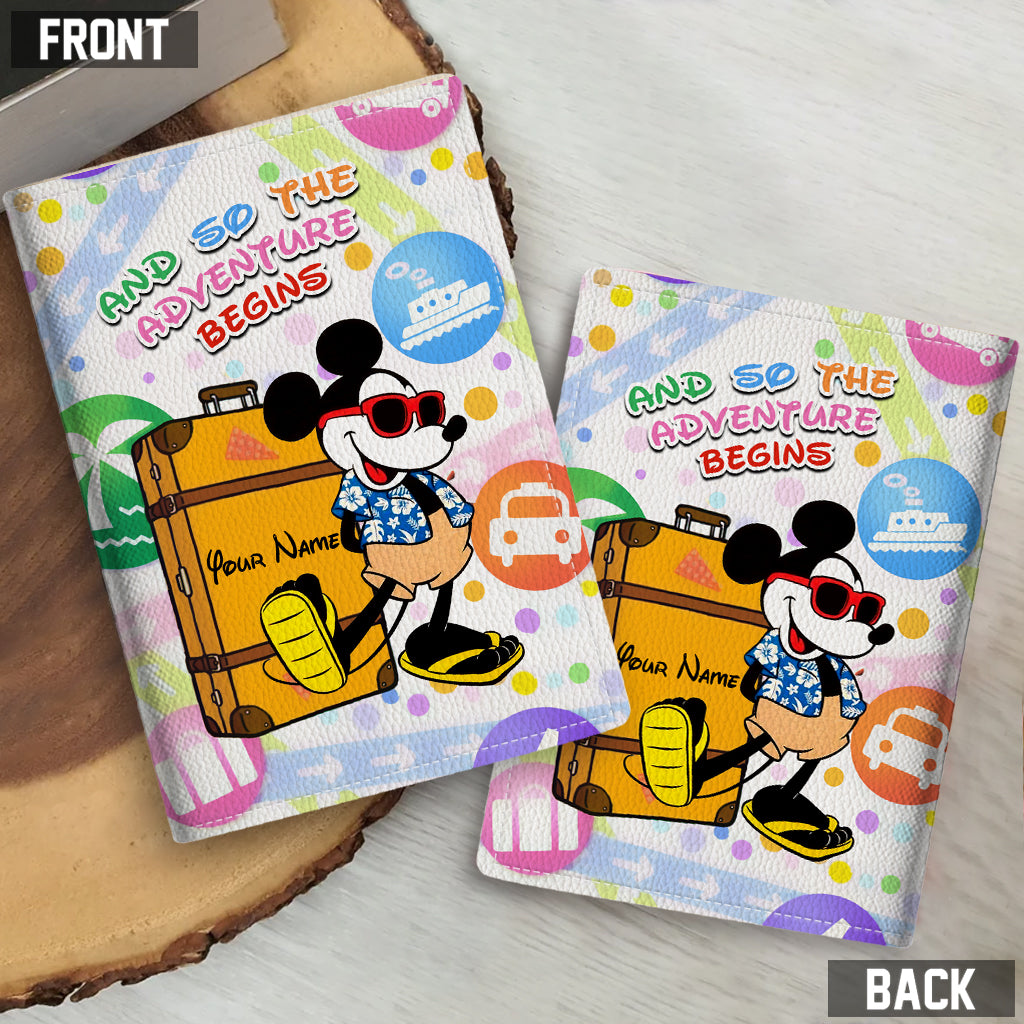 And So The Adventure Begins - Personalized Mouse Passport Holder