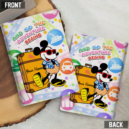 And So The Adventure Begins - Personalized Mouse Passport Holder