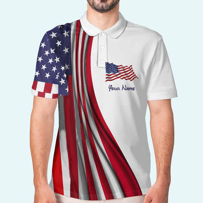 God Bless - Personalized Independence Day Mouse Polo Shirt